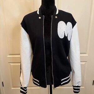 Spirit Teen Marshmallo Teen Letterman Jacket Costume Black White